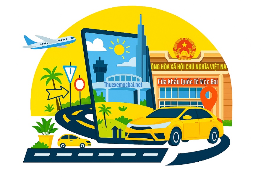 Thue xe di cua khau moc bai